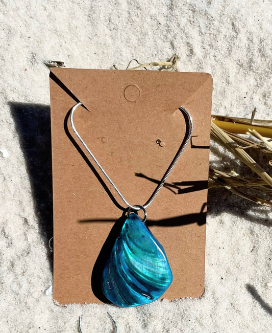 Handcrafted Blue Pearl Beach Necklace