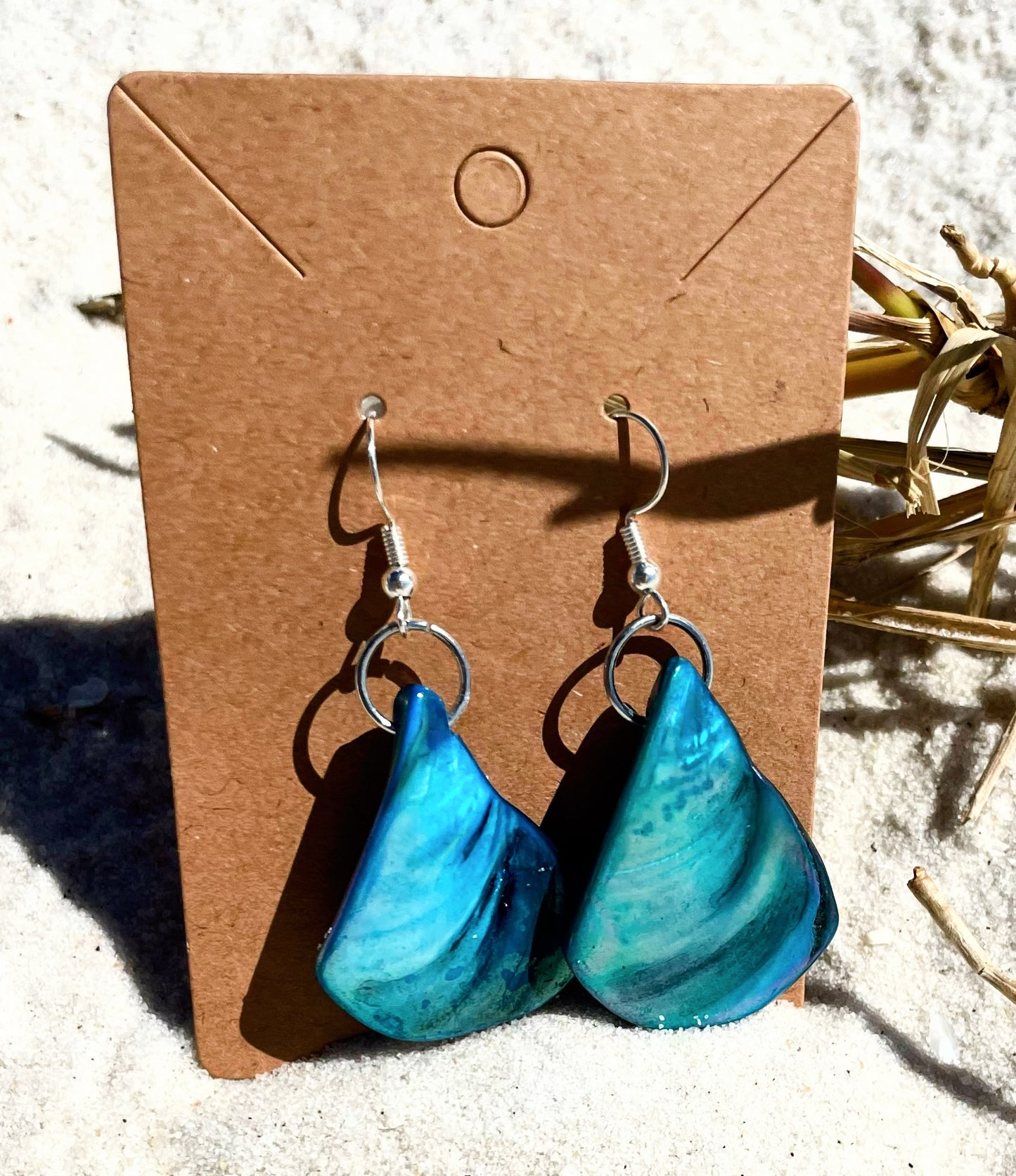 Blue Pearl Dangle Earrings